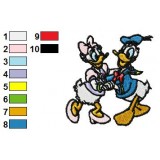 Donald and Daisy Duck Embroidery Design
